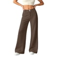 thumbnail image 5 of YanHoo Dress Pants for Women Elastic Waist Loose Wide Leg Pant Casual Work Business Trousers with Pockets, 5 of 8