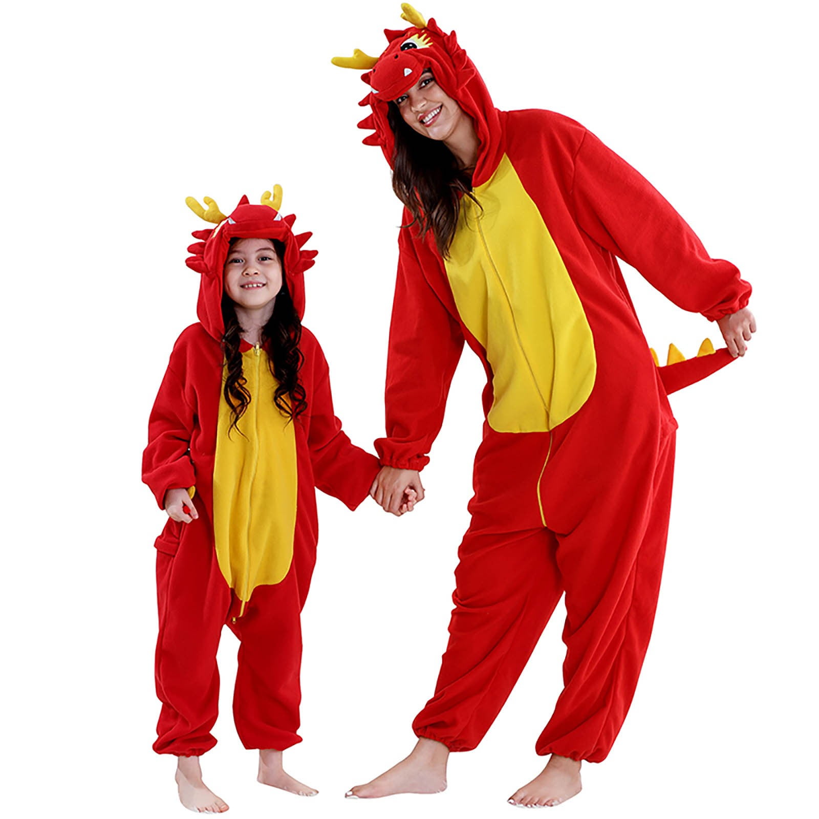 FYDUU Kids Winter Onesie Pajamas Flannel Jumpsuit Pajamas Kids Family Matching Clothes One-Piece Sleepwear Loungewear Holiday Christmas Outfit 3-4 Years