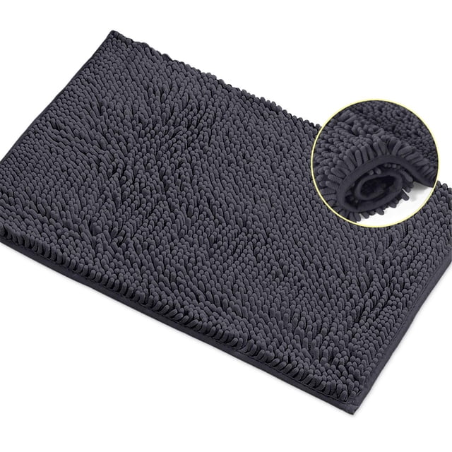 Alfombra de baño Luxurux de microfibra de chenilla, 20 x 30 cm, color gris