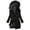 Black#1, variant on Women's Long Hooded Winter Down Coat with Zip Front and Pockets - Thickened Casual Outerwear for Cold Weather Commutes and Weekend Strolls