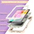 thumbnail image 5 of ELEHOLD for Samsung Galaxy Tab A 8.0 (2019) SM-T290/SM-T295 Ragged Case, Soft Silicone Hard PC Shoulder Strap Built-Kickstand Anti-Drop Shockproof Heavy Duty Protective Cover Case,Rosegold, 5 of 10