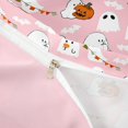 thumbnail image 4 of Homewish Cute Cartoon Halloween Ghost Bedding,Pumpkin Bat Banner Print Duvet Cover Full,Blush Pink,Pink Reversible,3-Piece,1 Duvet Cover and 2 Pillowcases, 4 of 6
