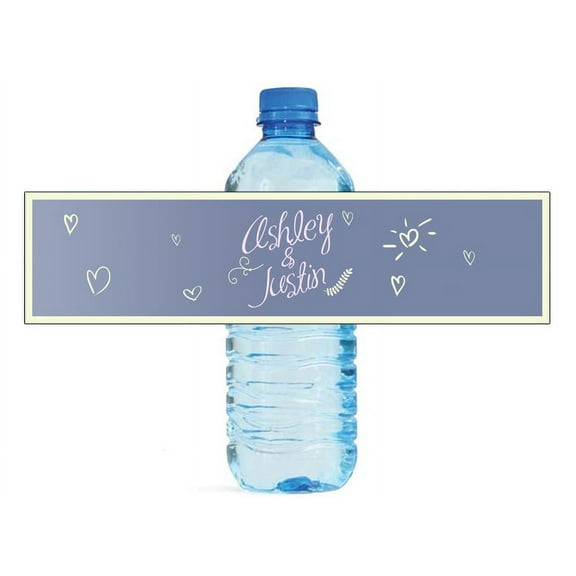 100 Whimsical Wedding Anniversary Engagement Party Water Bottle labels Bridal Shower