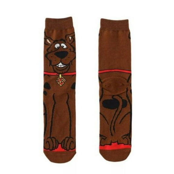 Scooby Doo Cartoon Socks, Fun Novelty Mens/Womens Crew Character Socks Brown