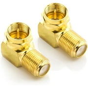 90 Elbow Adapter Set For Coaxial Cables Elbow F Adapters For 7Mm F Connector Gold Plated Sat Cable Connector - 2 Pieces