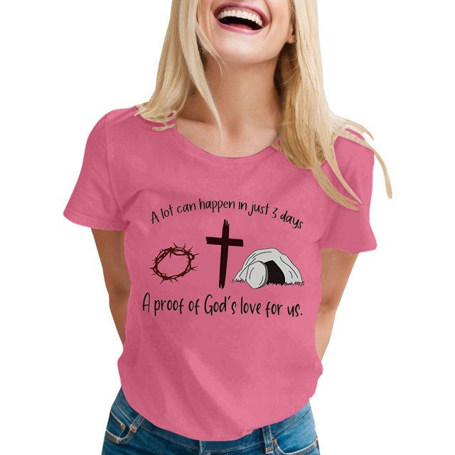 LUOGENLI T-shirts pour Femme pour Femmes T-Shirt Décontracté à Imprimé de Lettres Col Rond Manches Courtes T-Shirt Plusieurs Couleurs 4TG T-shirts pour Femmes T-shirts Graphiques T-shirts de la Saint-Valentin L