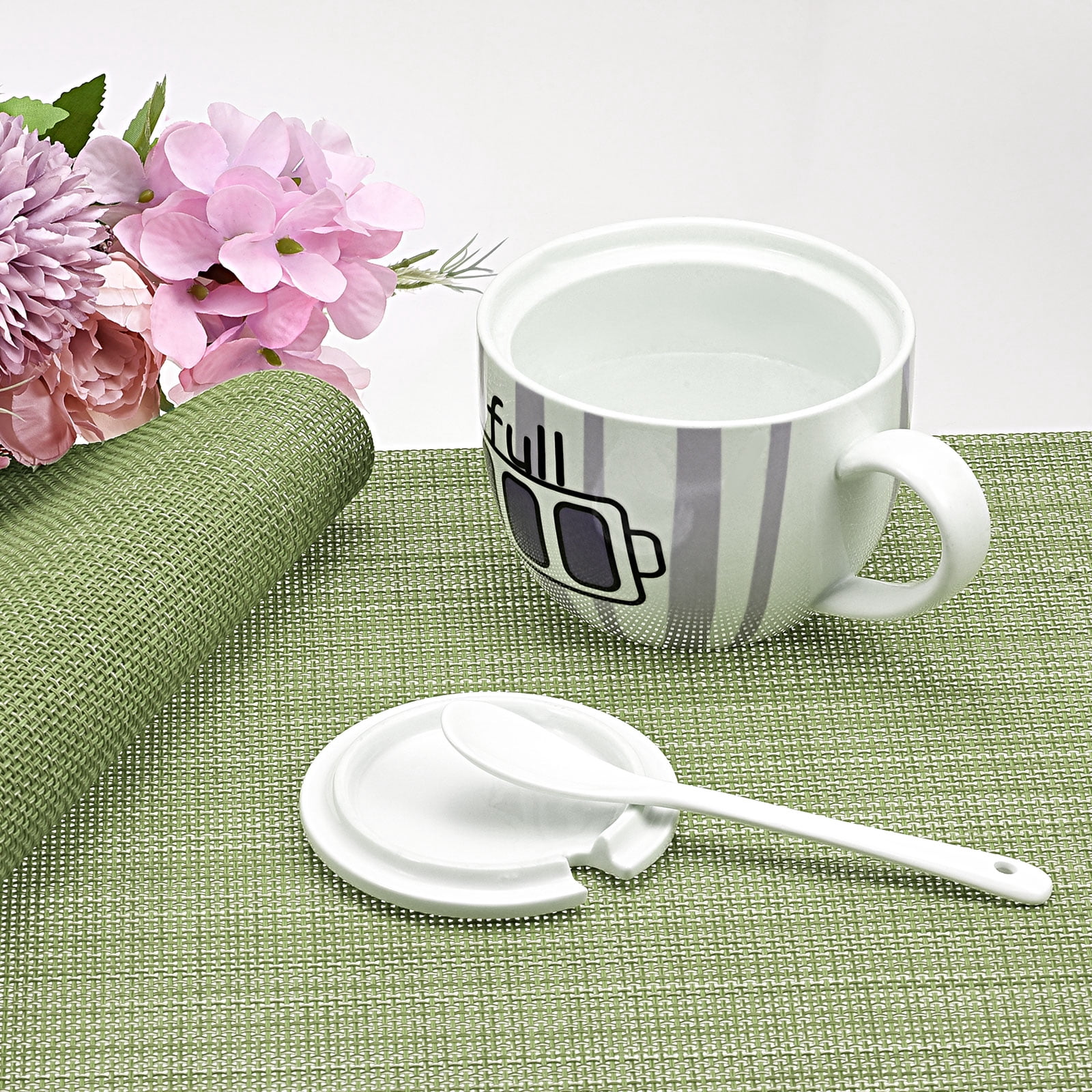 Unique Bargains Durable PVC Washable Woven Place Mat for Dining Tables and Home Use Green