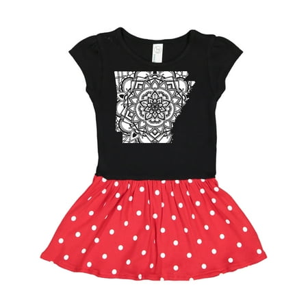 

Inktastic Arkansas Silhouette Mandala Gift Toddler Girl Dress