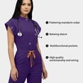 thumbnail image 3 of Niaahinn Women's Medical Scrub Jumpsuit - Mandarin Collar, with Drawstring Waist for Nursing Uniforms, 3 of 7
