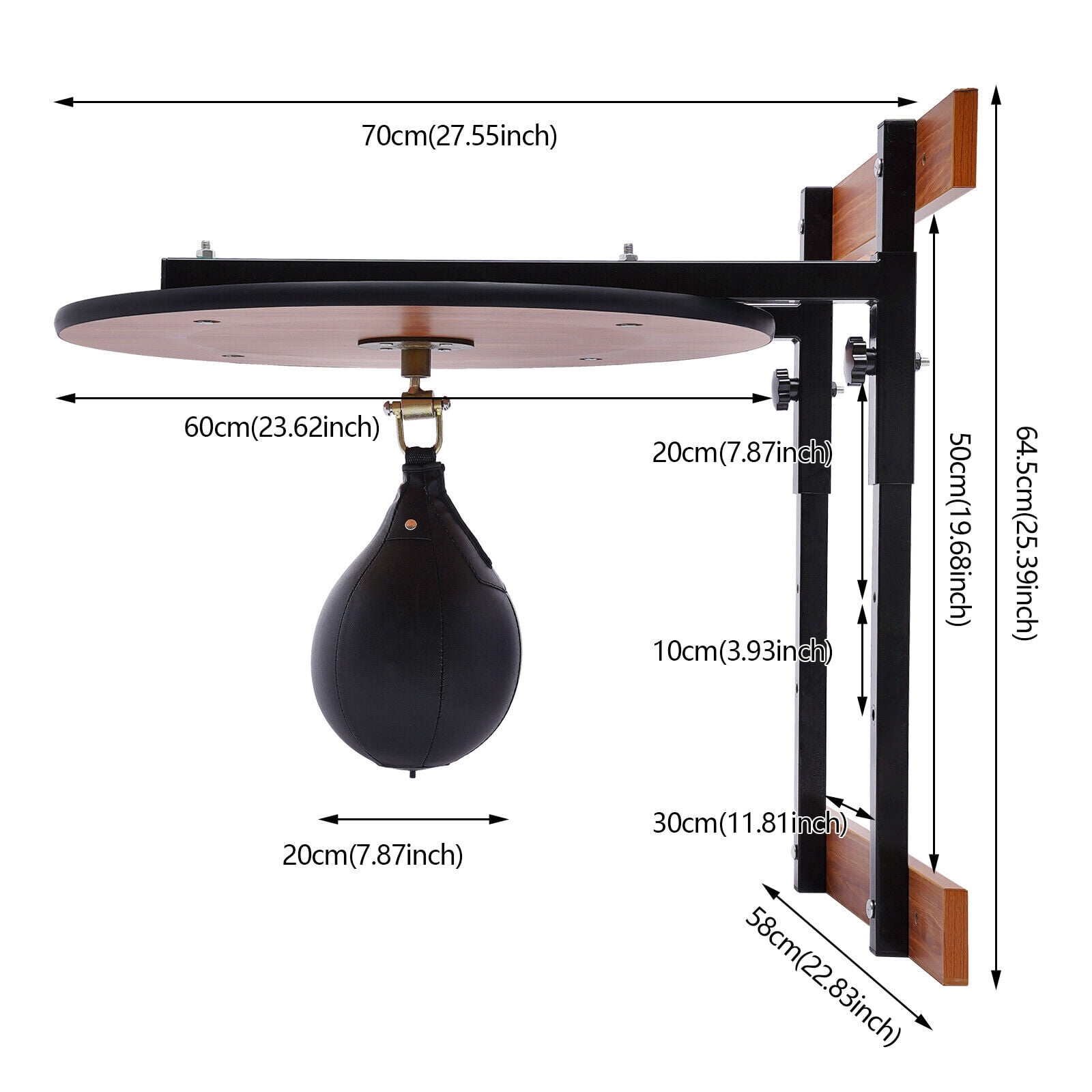 DENEST Adjustable height Commercial Wall Mounted Heavy Duty Speed Bag Platform Kit
