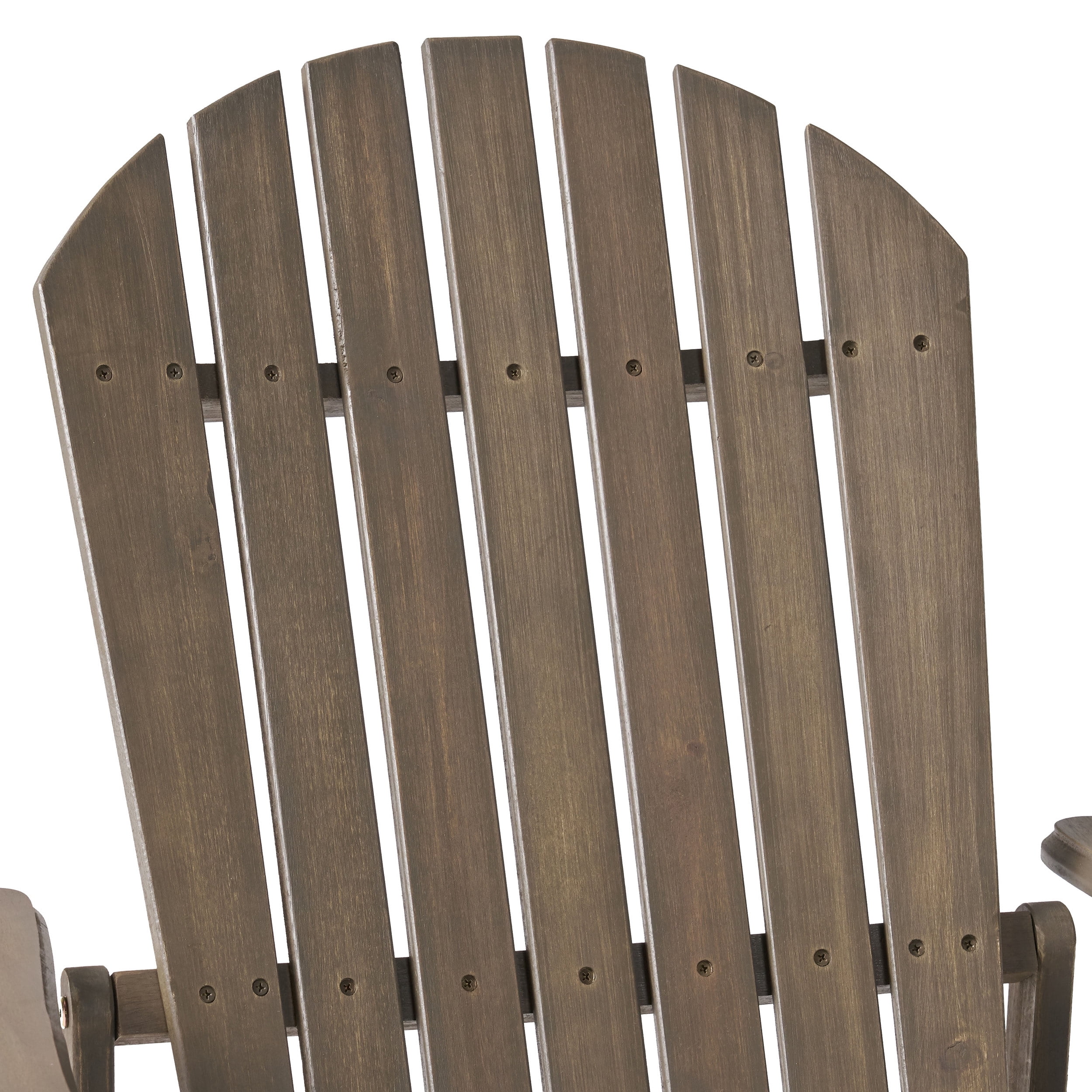 Kono Outdoor Acacia Wood Reclining Adirondack Chair with Footrest, Set of 2, Gray