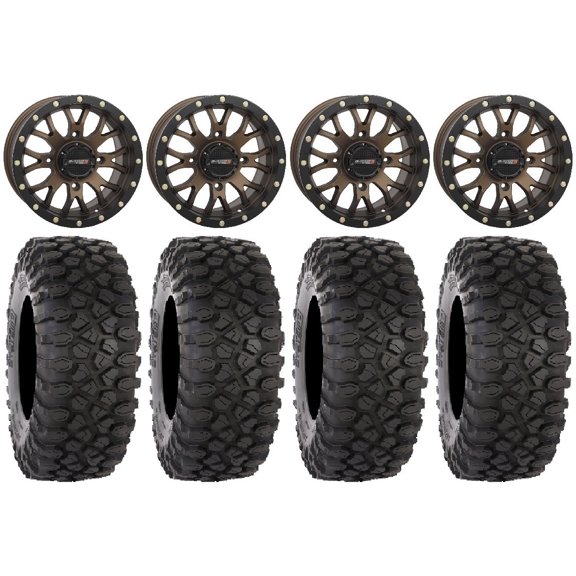System 3 ST-3 Bronze 15" Wheels 33" XC450 Tires Can-Am Maverick X3 / Honda Pioneer 1000 / Talon