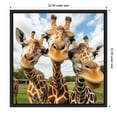 thumbnail image 5 of Kate and Laurel Sylvie Funny Animal Giraffe Selfie Framed Canvas Wall Art by The Creative Bunch Studio, 22x22 Black, Funny Cute Animal Art for Wall, 5 of 7