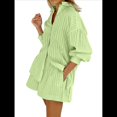 thumbnail image 3 of Conjuntos de 2 Piezas: Camisa Abotonada, Top y Pantalones Cortos, Conjuntos Casuales para Estar en Casa Verde L, 3 of 6