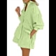 thumbnail image 3 of Conjuntos de 2 Piezas: Camisa Abotonada, Top y Pantalones Cortos, Conjuntos Casuales para Estar en Casa Verde L, 3 of 6