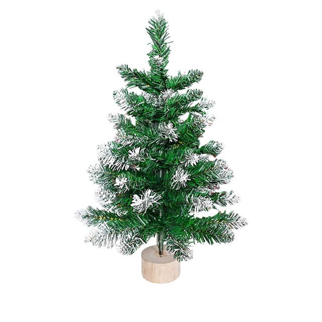 White Flocked Christmas Tree with Snowflakes, Realistic Miniature Christmas Tree Decoration, Mini Tabletop Christmas Tree for Holiday Party Scene and Table Decorations