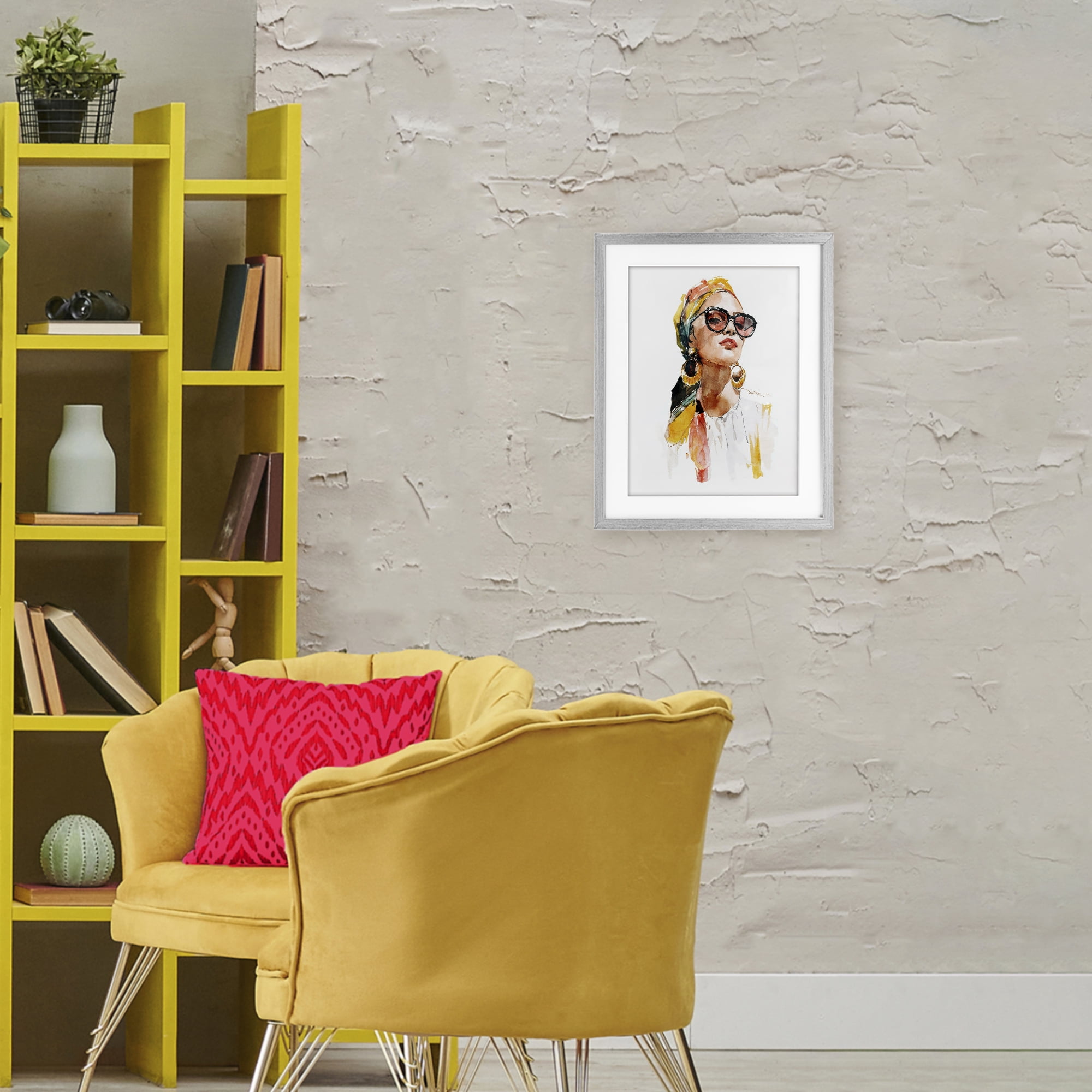 Stupell Industries Stylish Woman with Headwrap Gray Framed Print Under Glass, design by Svetlana Aleynikova