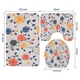 thumbnail image 3 of Pioneer Flower Floral Print Pattern Bathroom Rugs Sets 3 Piece,Toilet Cover Set,Absorbent Non Slip Bathroom Mats Sets with U-Shaped Contour Rug Toilet Rug Set, 3 of 5