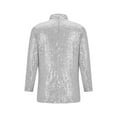 thumbnail image 4 of BZGTZT Sequin Blazer for Women Shimmer Jacket Casual Long Sleeve Glitter Party Shiny Lapel Lightweight Blazer, 4 of 5