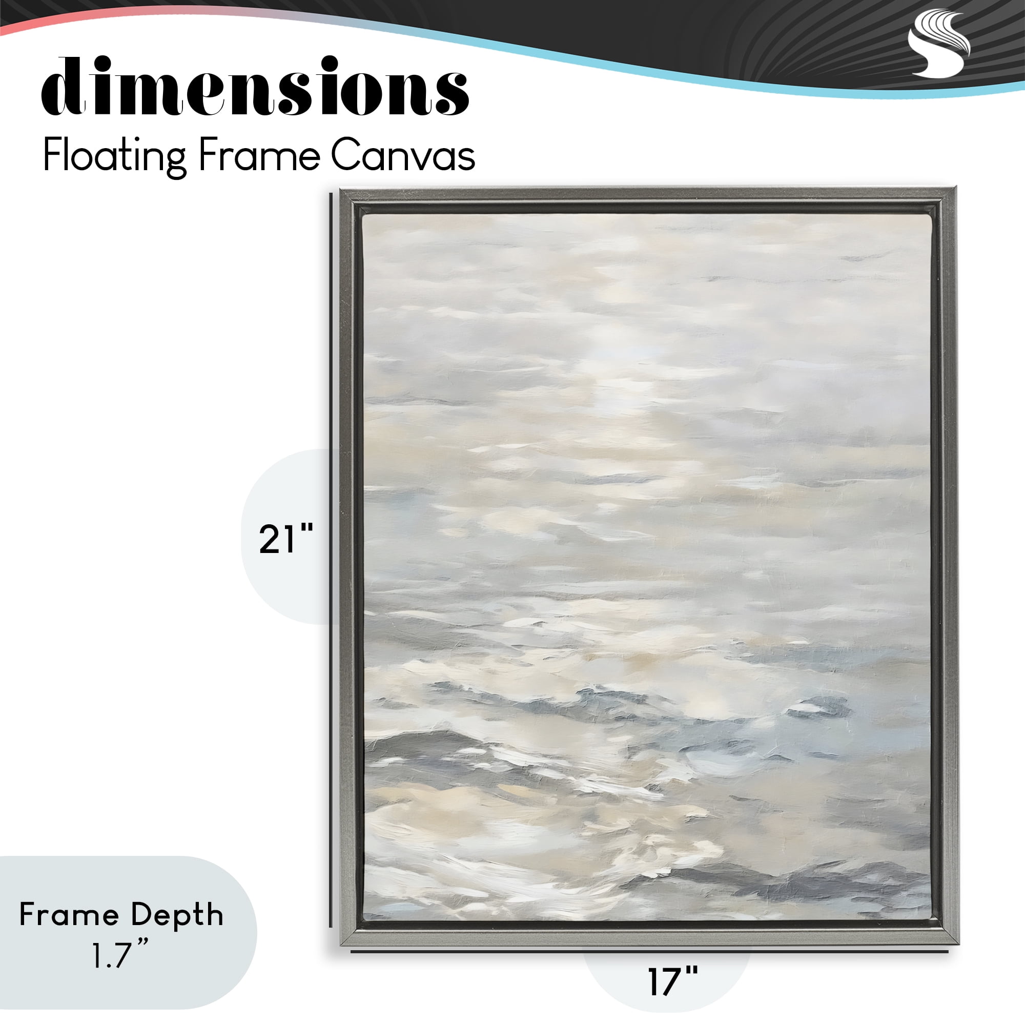 Stupell Industries Shallow Reflections Morning Light Gray Framed Floater Canvas Wall Art, design by Riley B