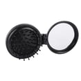 thumbnail image 1 of Graflsoa Compact Black Folding Mirror Comb with Portable Design, Lightweight Plastic Round Travel Brush, Optional Blue Color, 1 of 2