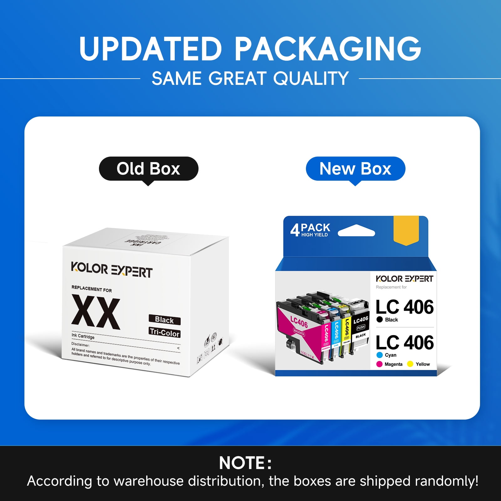 LC406 Ink Cartridge Compatible for Brother LC406 Ink for MFC-J4335DW MFC-J4345DW MFC-J6955DW MFC-J5855DW Printer (1 Black, 1 Cyan, 1 Magenta, 1 Yellow)