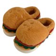 thumbnail image 4 of Kilaqueen Cozy Plush Scuff Slippers for Women and Men, Cute Hamburger Creative Home Shoes with Memory Foam, Funny Winter Warm Slippers Indoor Outdoor, 4 of 8