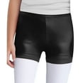 thumbnail image 1 of Ocealan Kids Girls Shiny Metallic Dance Shorts Booty Bottoms Tumbling Gymnastic Shorts Jazz Performance Hot Pants Black 10, 1 of 4