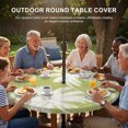 thumbnail image 3 of Round Outdoor Tablecloth with Umbrella Hole and Zipper, Yellow Palm Trees Tablecloth with Elastic Waterproof, Farmhouse Tropical Summer Beach Patio Table Covers for 45" - 54" Picnic Pool Tables, 3 of 9