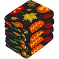 thumbnail image 3 of Halloween Pumpkin Autumn Leaf Washcloth 12x12in Set, 6 Pack Absorbent Cotton Towel Square Kitchen Dishes Towels, Soft Cleaning Face Hand Towel Fast Drying Wash cloth, 3 of 7