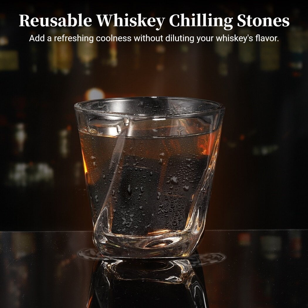 6PCS Whiskey Stones, Chilling Stones with Velvet Pouch