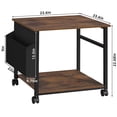 thumbnail image 2 of Leyaoyao Large Printer Stand with Side Storage Shelf, Adult Printer Table for Home Office, Rolling Printer Cart Holder with Lockable Wheels, Brown, 2 of 7