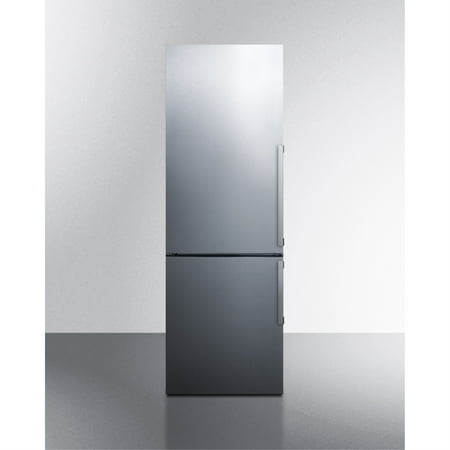 Frost-free ENERGY STAR certified bottom freezer refrigerator in stainless steel with digital controls and left hand door swing