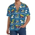 thumbnail image 3 of Disketp Men's Hawaiian Dinosaur on the Beach Vacation Print Shirts Button Down Holiday Beach Shirts-Small, 3 of 7