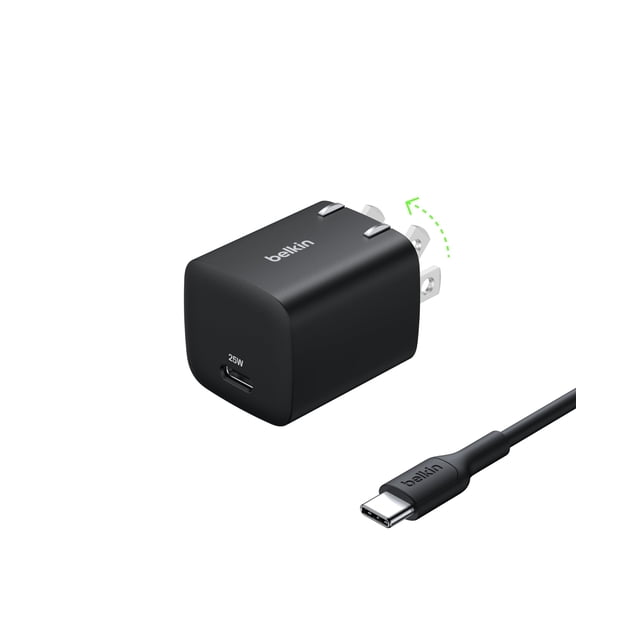 Bloque de carga USB C de 25 W de Belkin con cable USB C para Samsung, iPhone