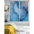 thumbnail image 2 of Gold Blue Marble Texture Sheer Curtains 72 inches Long 2 Panels Set Abstract Gradient Water Ripple Sheer Window Curtain Rod Pocket Voile Drapes for Living Room/Bedroom, Each 52" W x 72" L, 2 of 7