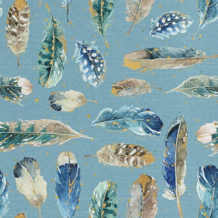 David Textiles 44" Cotton Feathers Fabric by the Yard, Blue