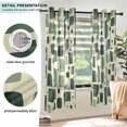 thumbnail image 3 of Yayeee Window Curtains Light Filtering 63"x42" Grommet Panel Pair Home Living Room Decor, Green Geometric, 3 of 7