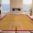 thumbnail image 2 of Design&I 4'x6' Ultra Soft Area Rug, Scoreboard Motif Bold Stripe Border Center Repeating Basketball Lines Refined None Fluffy Washable Non Shedding for Bedroom Living Room Home Office, 2 of 7