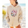 thumbnail image 5 of Disco Volleyball Coquette Bow Hoodie for Women & Girls Game Day, Sand Hoodie, M, 5 of 8