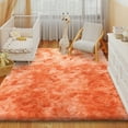 thumbnail image 5 of ZENELESS Fluffy Shag Rug,4x6ft Tie-Dye Orange Super Soft Indoor Modern Area Rugs Perfect for Kid's Room, Cloakroom, 5 of 8