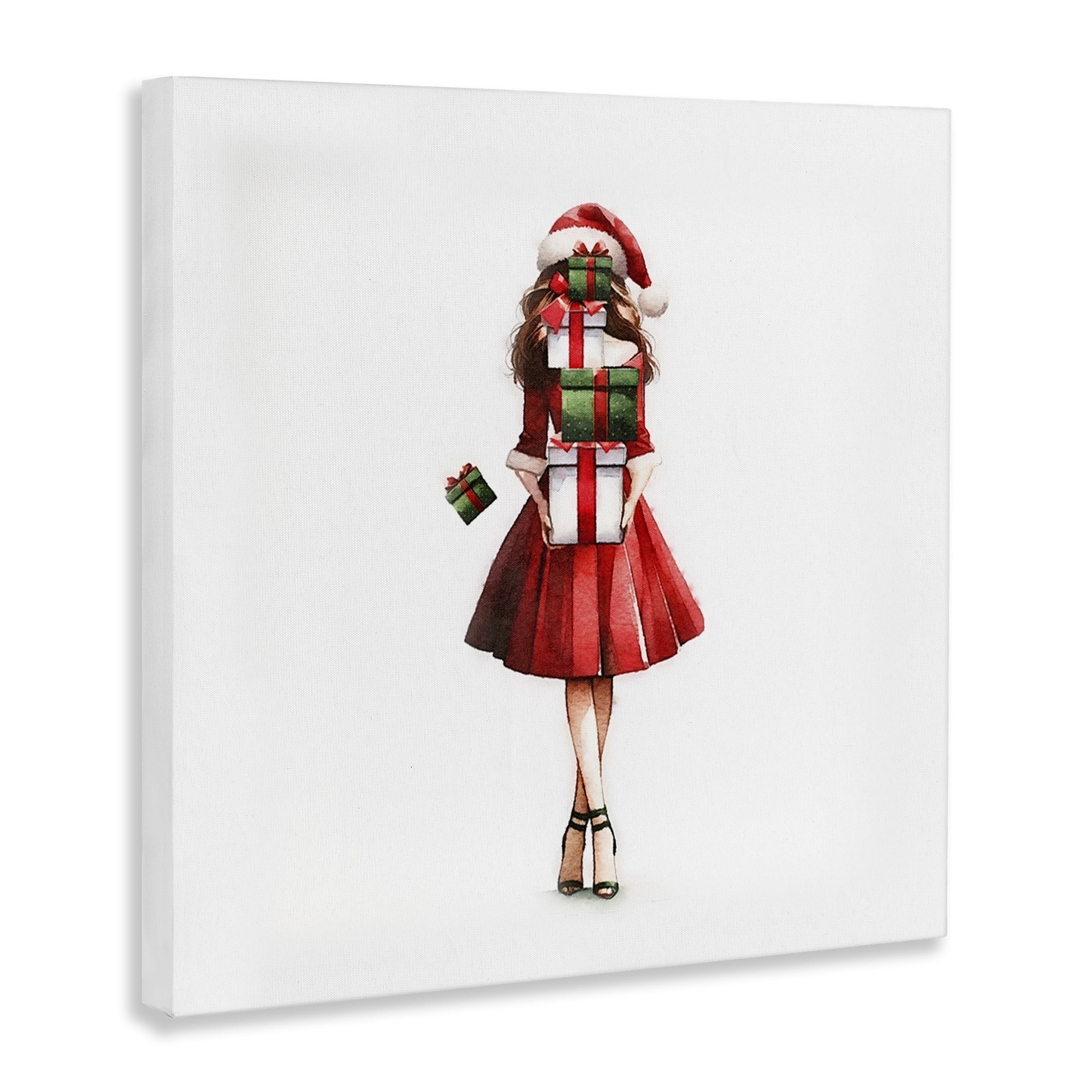 Stupell Industries Carrying Christmas Fun Holiday Painting Gallery Wrapped Canvas Art Prints Wall Art, 30 x 30