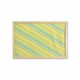 thumbnail image 1 of Geometric Wall Art with Frame, Abstract Patterns from Straight Diagonal Lines with Memphis Style, Printed Fabric Poster for Bathroom Living Room, 35" x 23", Mustard Turquoise Blush, by Ambesonne, 1 of 2