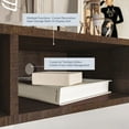 thumbnail image 3 of BELLEZE Modern Floating Wall Mounted Corner Shelf, 47" TV Console With Three Shelves And A Cable Cutout, Space Saving Decorative Media Corner Storage - Russel (Espresso), 3 of 7
