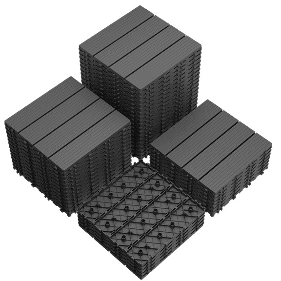 Homall 44-Pack Interlocking Deck Tiles, Outdoor Waterproof DIY Installation Flooring Slip-Resistant Surface for Backyards, Balconies, and Porches