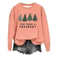 thumbnail image 4 of Wang6 Christmas Sweatshirts for Women Trendy Very Merry & Pregnant Letter Printed Graphic Pullovers Causal White Long Sleeve Crew Neck Loose Fit Tops Orange M, 4 of 4