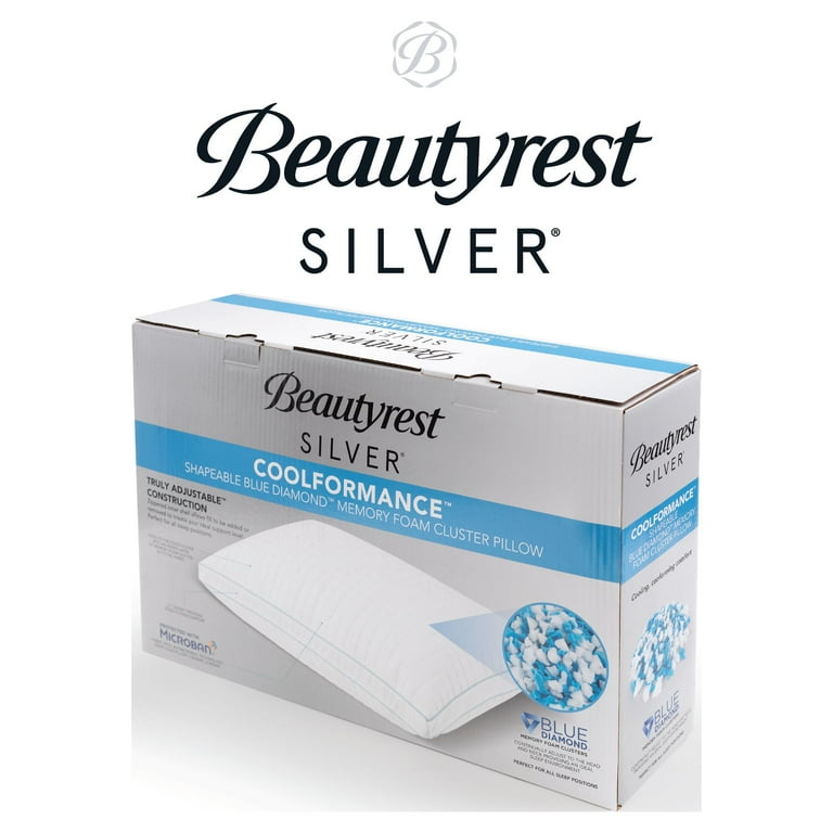 Beautyrest silver sensacool shapeable memory foam cluster pillow discount