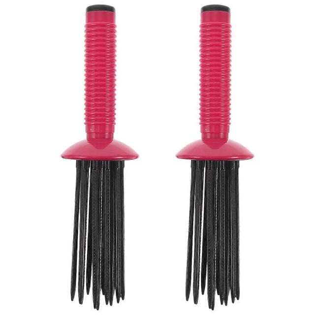 Curling Hair Comb for Curly Hair Styling 2Pcs Red Plastic Air Brush Comb