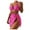 00 # Hot Pink, variant on Women's Swimsuit Summer Push Up Bathing Suit Resort Wear Swimwear Strap Bikini Deep V Split Swimsuit Three Piece Swimming Suit Hot Pink S