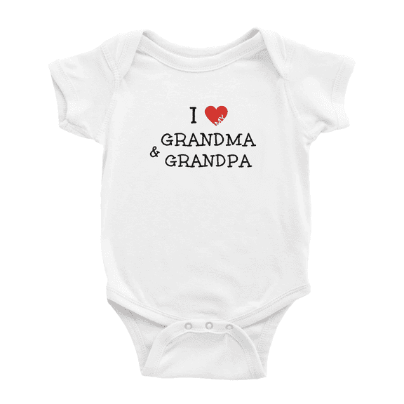I Love My Grandma & Grandpa Cute Baby Romper Boy Girl Unisex